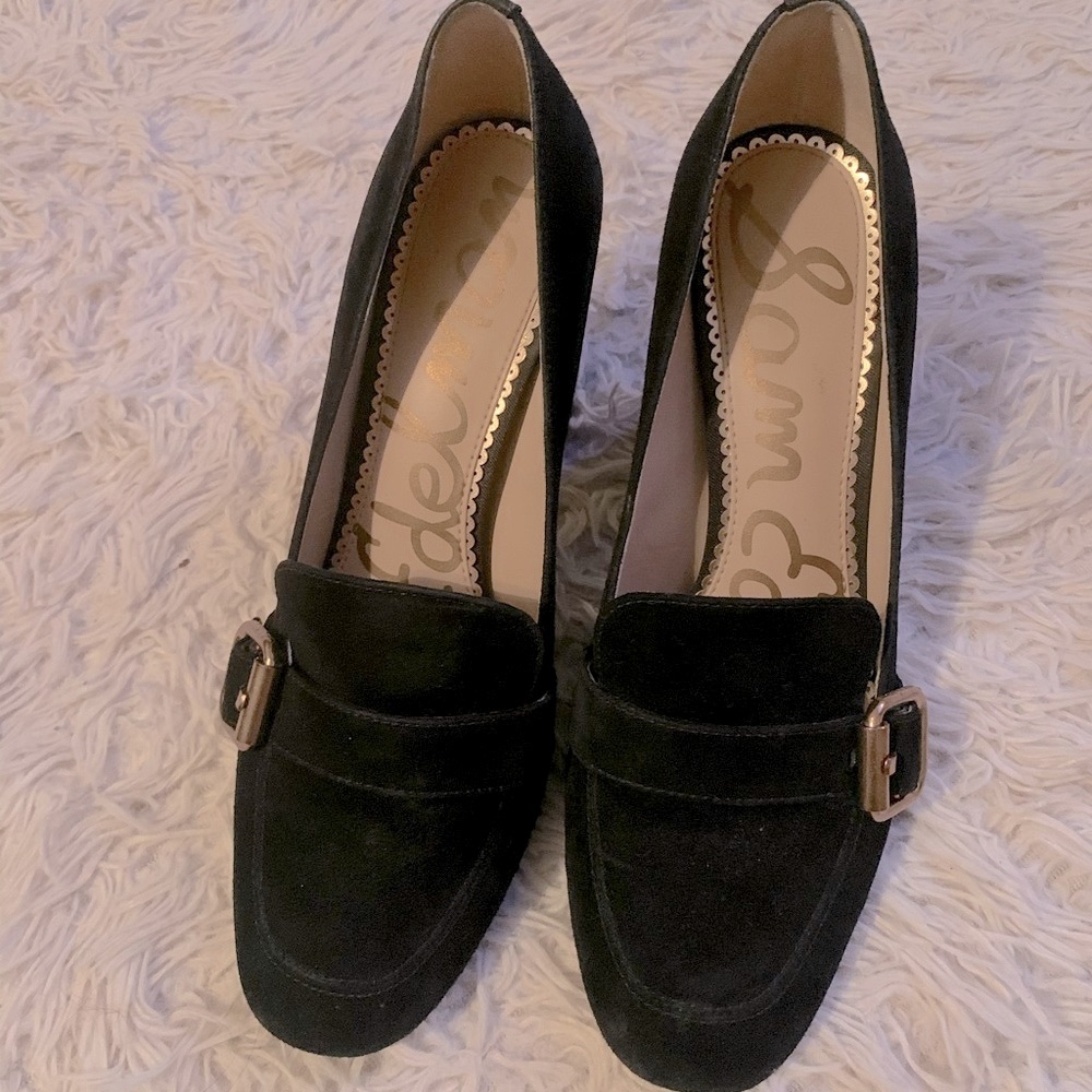 Sam Edelman black heeled loafers